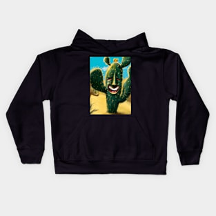 Laughing cactus in the desert Kids Hoodie